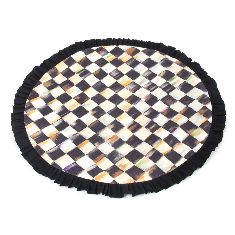 Mocha Check Round Placemat