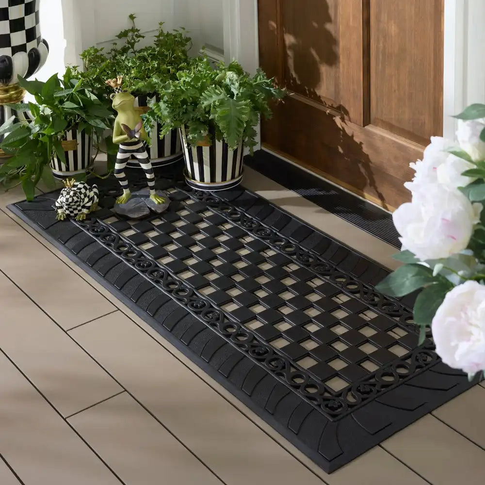 Classic Check Rubber Double Door Entrance Mat