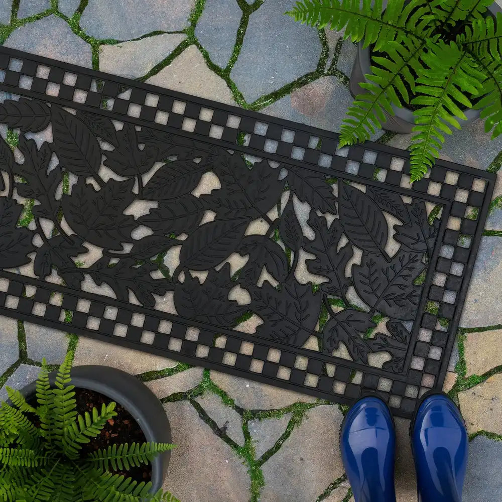 Autumn Leaves Rubber Double Door Entrance Mat
