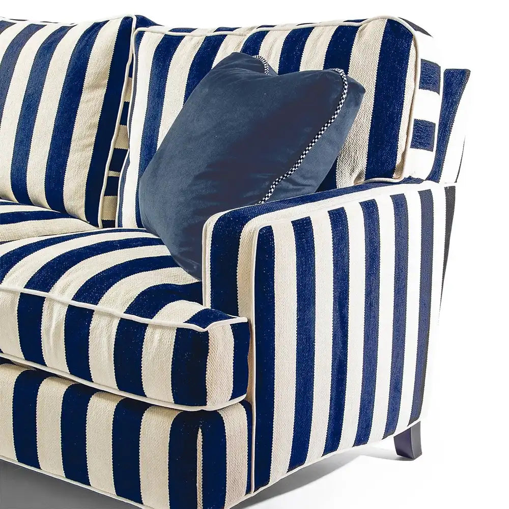 Marquee Navy Stripe 2-Piece Right Arm Chaise Sectional