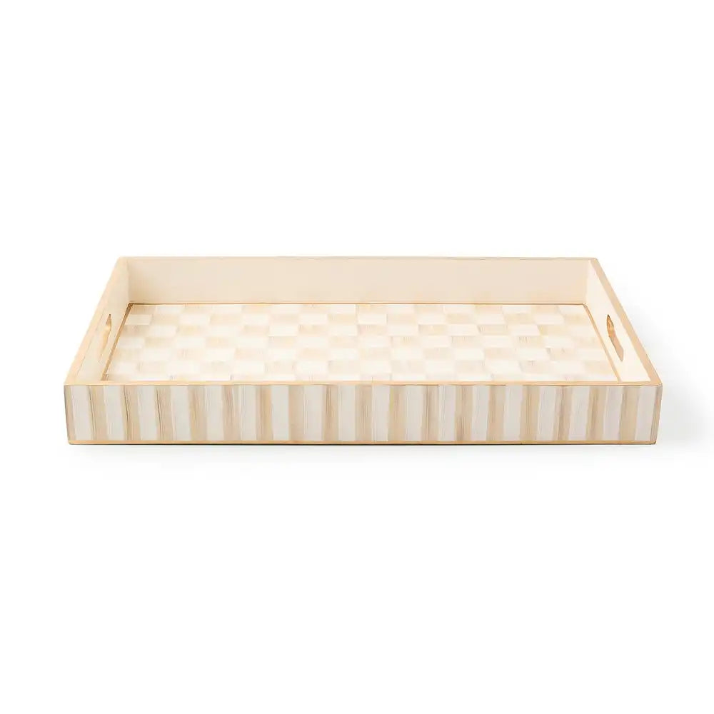 Mocha Check Serving Tray