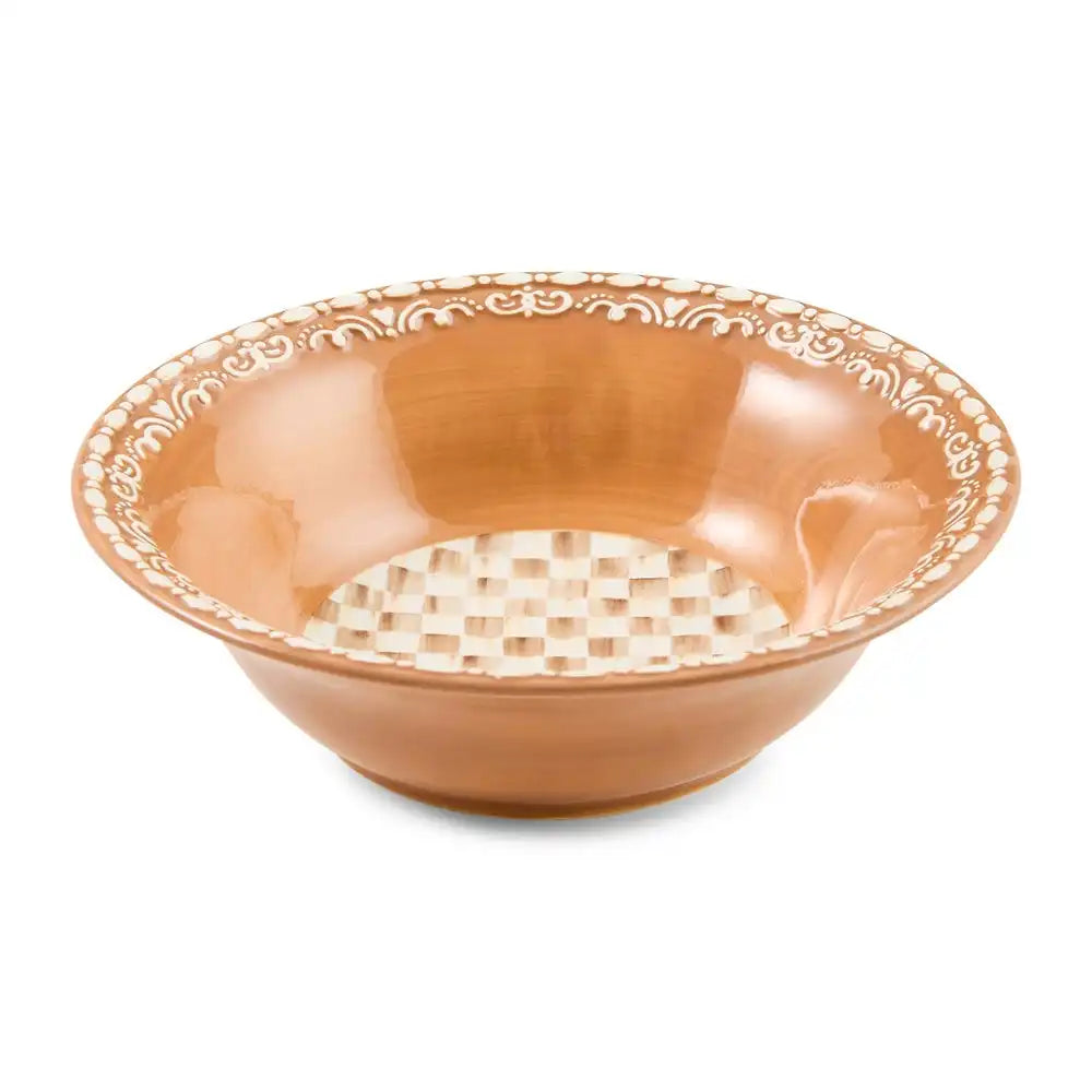 Mocha Check Gingerbread Serving Bowl